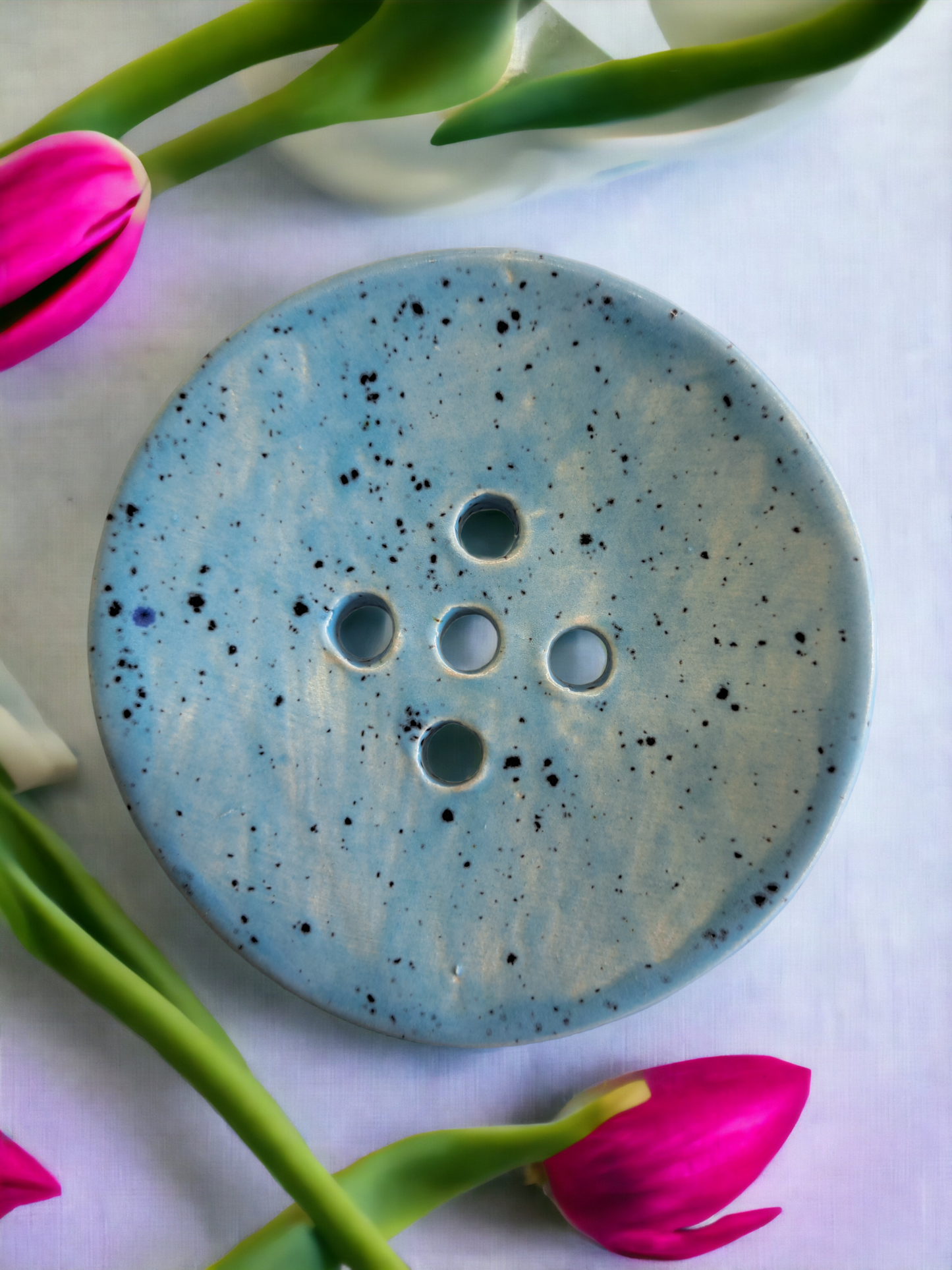 Circular Ceramic Soap Dish