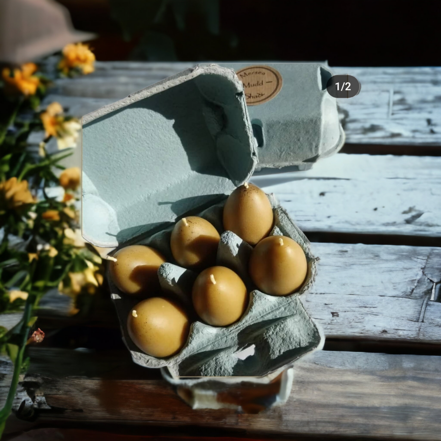 Egg Shaped Beeswax Candles