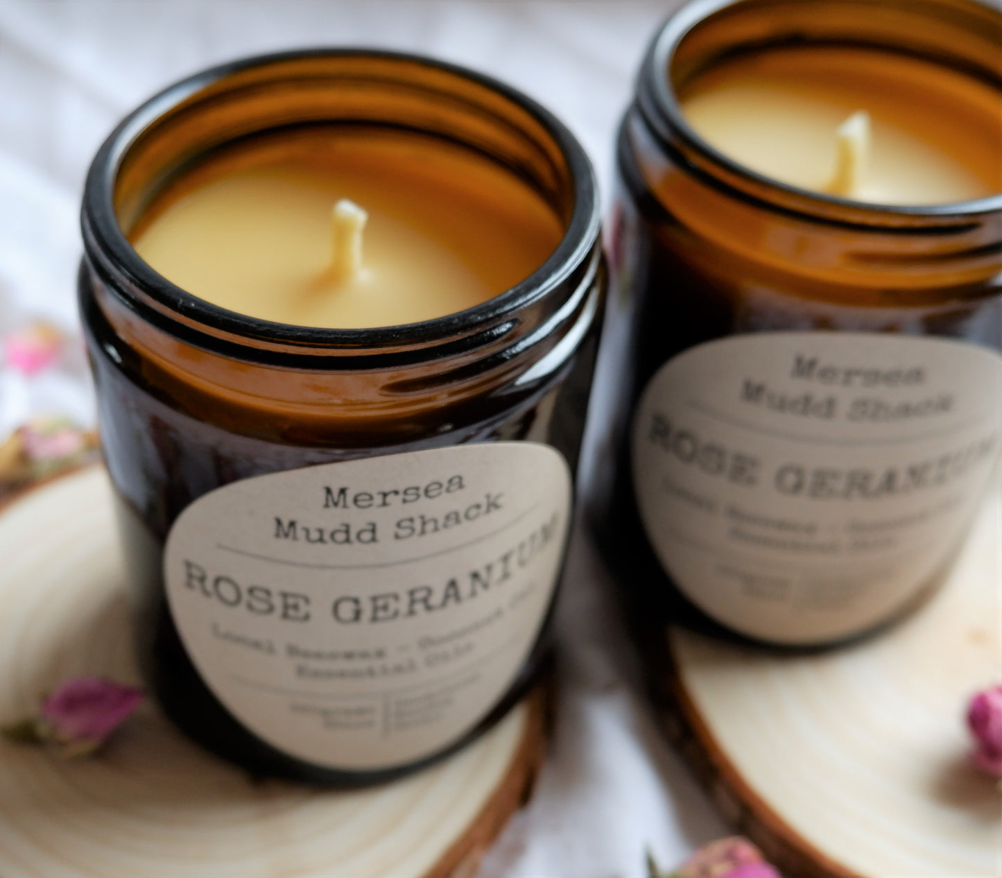 'Rose Geranium' Aromatherapy Beeswax Candle