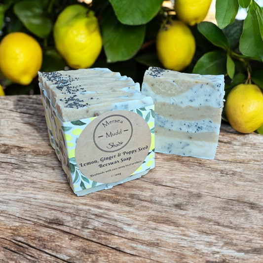 Lemon, Ginger & Poppy Seed Beeswax Soap