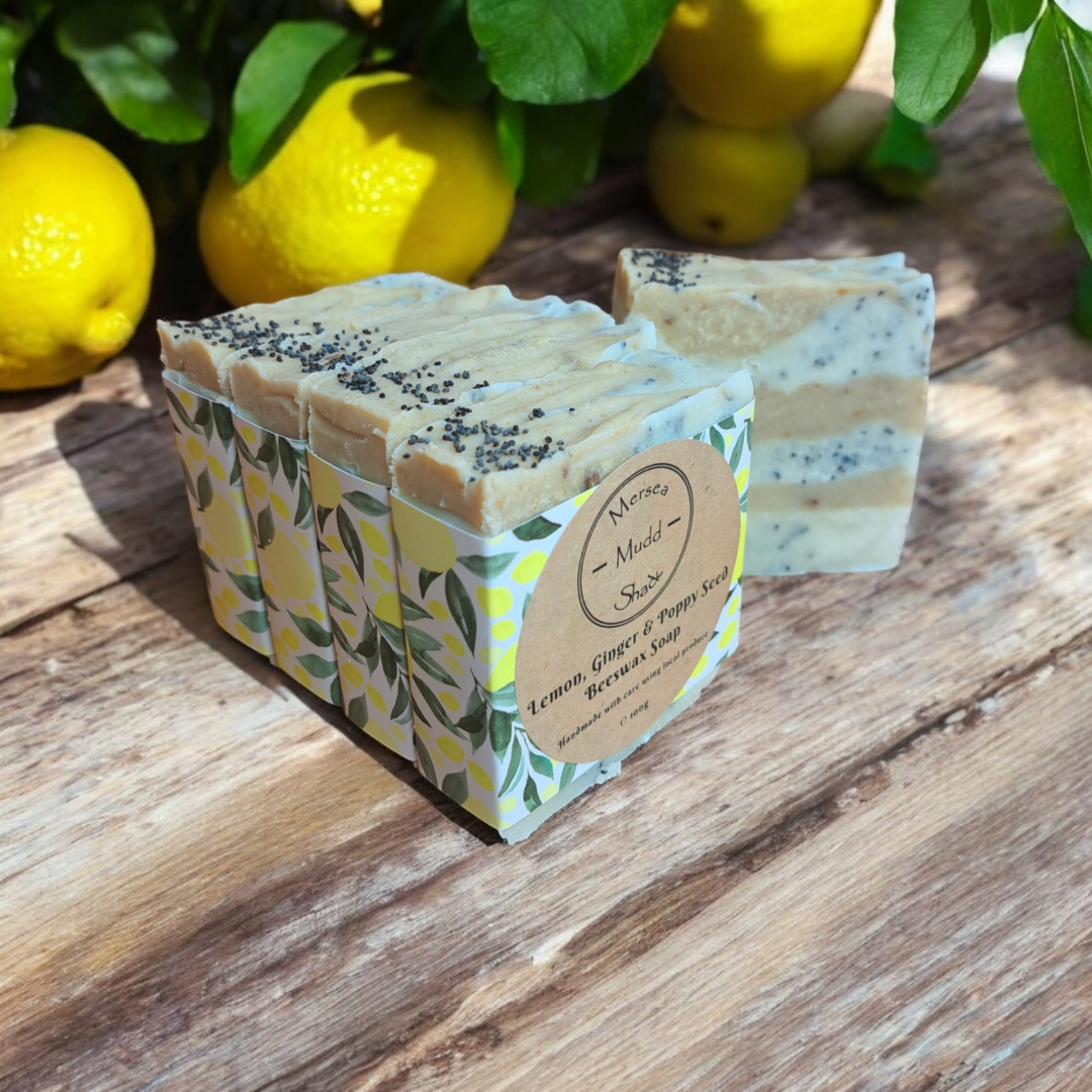 Lemon, Ginger & Poppy Seed Beeswax Soap