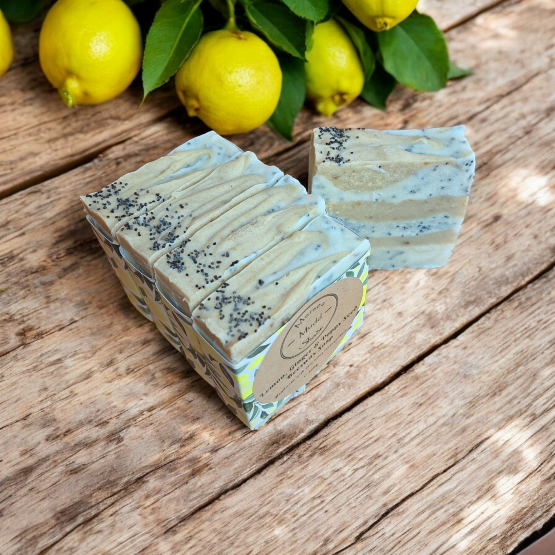 Lemon, Ginger & Poppy Seed Beeswax Soap